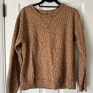 Abercrombie cheetah print crew neck sweatshirt